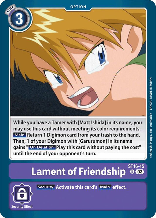 Lament of Friendship - Starter Deck 16: Wolf of Friendship - Uncommon - ST16-15 U