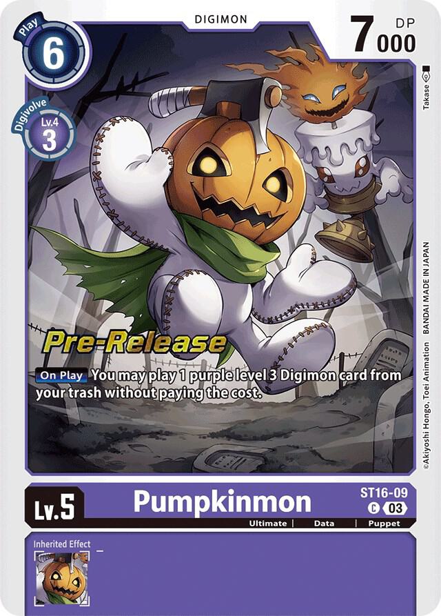 Pumpkinmon - Starter Deck 16: Wolf of Friendship Pre-Release Cards - Common - ST16-09 C