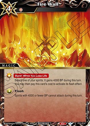 Fire Wall (Sealed Event Promotion Pack) - Battle Spirits Saga Promo Cards - Common - ST01-016