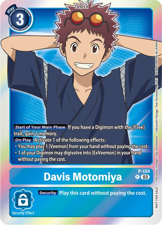 Davis Motomiya - P-124 (Tamer Party Pack -The Beginning- Ver. 2.0) - Digimon Promotion Cards - Promo - P-124 P