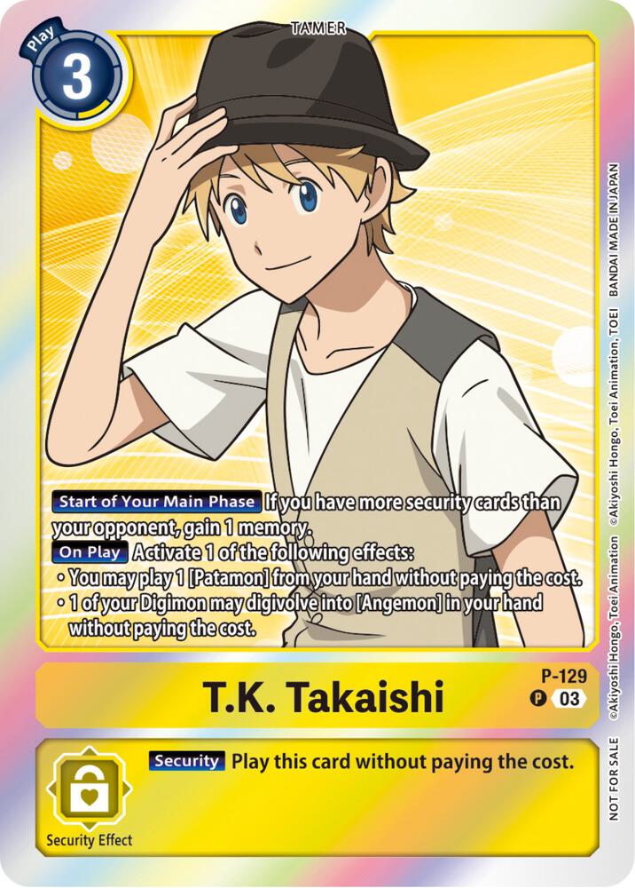 T.K. Takaishi - P-129 (Tamer Party Pack -The Beginning- Ver. 2.0) - Digimon Promotion Cards - Promo - P-129 P