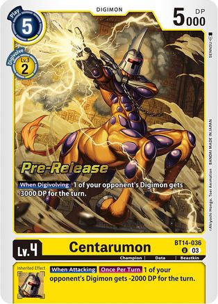 Centarumon - Blast Ace Pre-Release Cards - Uncommon - BT14-036 U