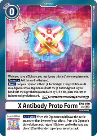 X Antibody Proto Form - Animal Colosseum - Super Rare - EX5-070 SR