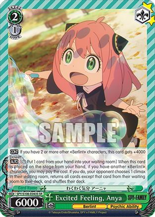 Excited Feeling, Anya (SR) - SPY x FAMILY - Super Rare - SPY/S106-E043S SR