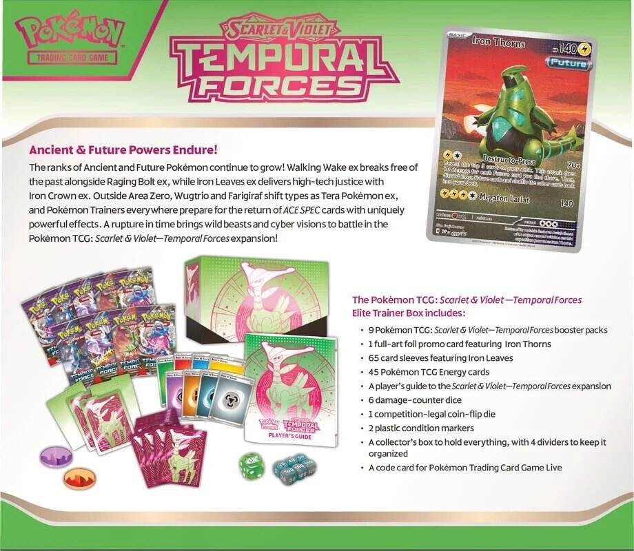 Pokémon Temporal Forces Elite Trainer Box [Iron Leaves]