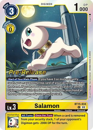 Salamon - Exceed Apocalypse Pre-Release Cards - Rare - BT15-034 R