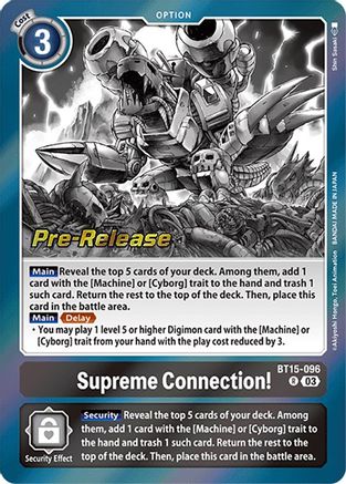 Supreme Connection! - Exceed Apocalypse Pre-Release Cards - Rare - BT15-096 R