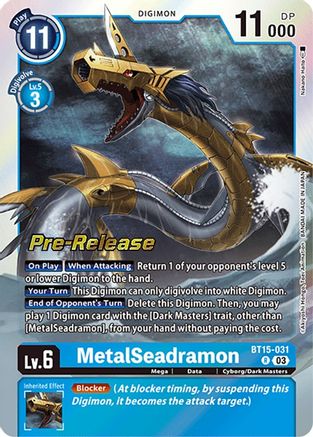 MetalSeadramon - Exceed Apocalypse Pre-Release Cards - Rare - BT15-031 R