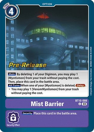 Mist Barrier - Exceed Apocalypse Pre-Release Cards - Uncommon - BT15-098 U