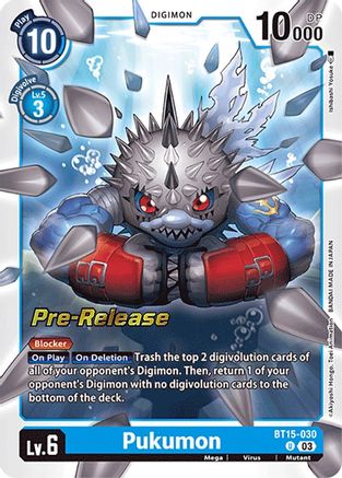 Pukumon - Exceed Apocalypse Pre-Release Cards - Uncommon - BT15-030 U