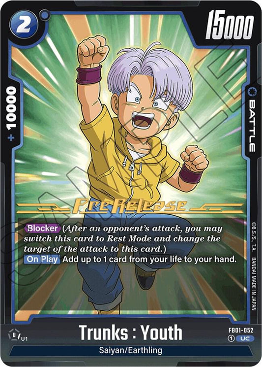 Trunks : Youth - Awakened Pulse Pre-Release Cards - Uncommon - FB01-052