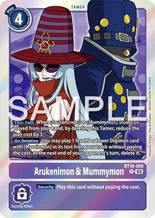 Arukenimon & Mummymon - Beginning Observer - Rare - BT16-089 R