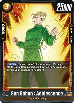 Son Gohan : Adolescence - FB02-122 - Blazing Aura - Rare - FB02-122