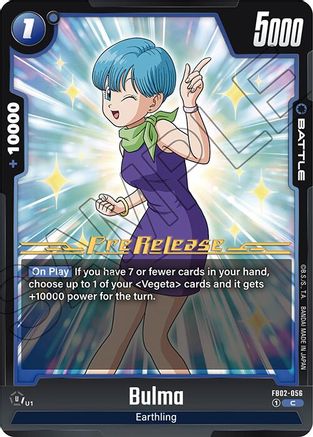 Bulma - FB02-056 - Blazing Aura Pre-Release Cards - Common - FB02-056