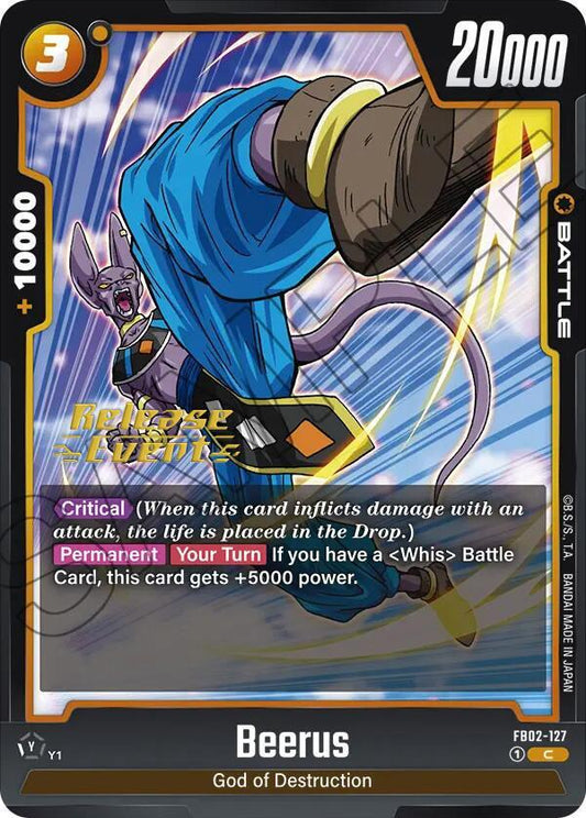 Beerus - FB02-127 - Blazing Aura Release Event Cards - Common - FB02-127