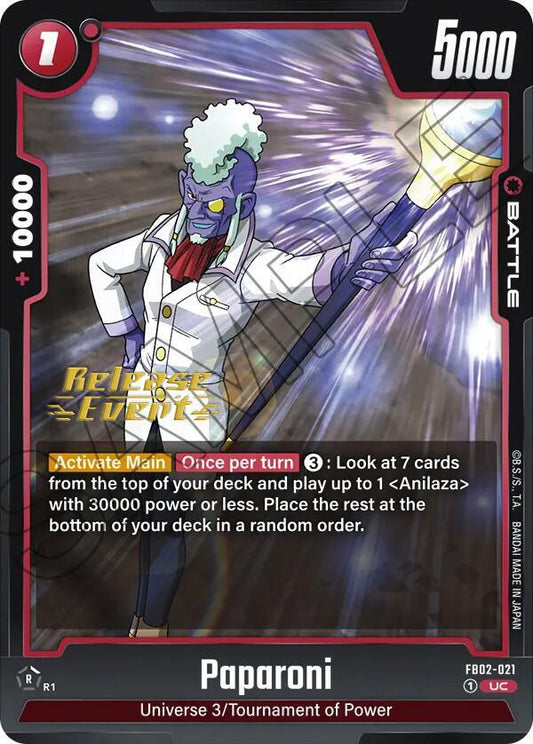 Paparoni - Blazing Aura Release Event Cards - Uncommon - FB02-021