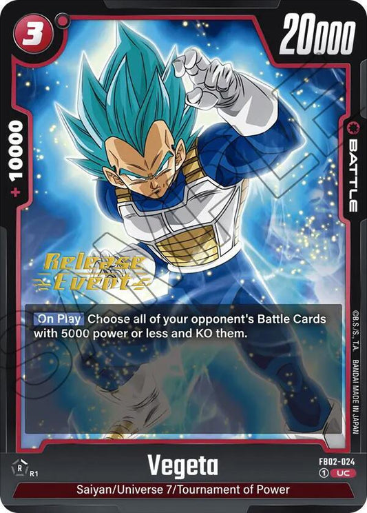 Vegeta - FB02-024 - Blazing Aura Release Event Cards - Uncommon - FB02-024