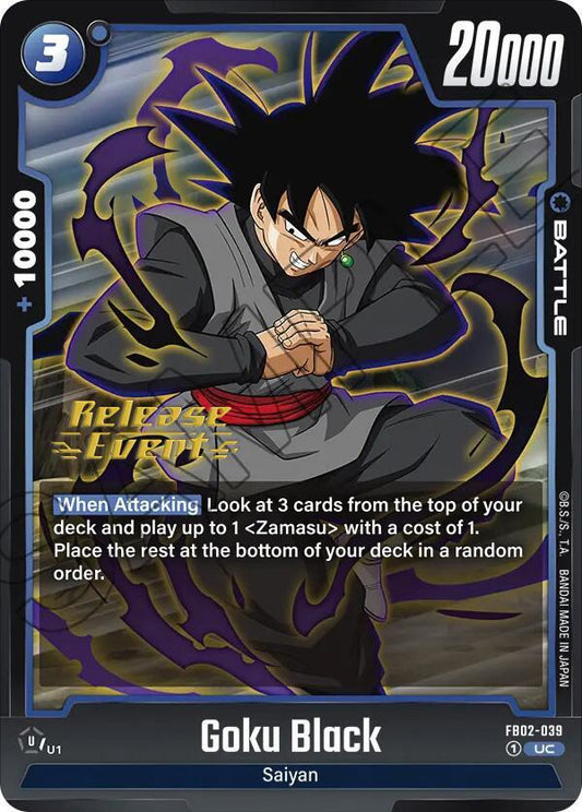 Goku Black - FB02-039 - Blazing Aura Release Event Cards - Uncommon - FB02-039
