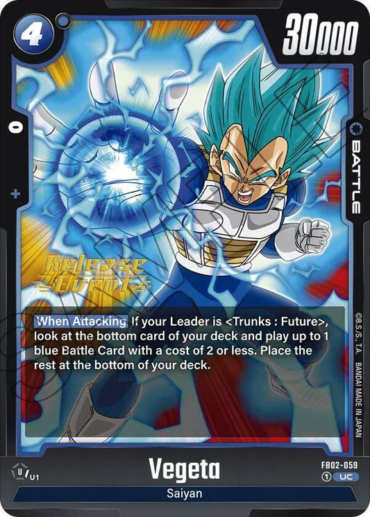 Vegeta - FB02-059 - Blazing Aura Release Event Cards - Uncommon - FB02-059