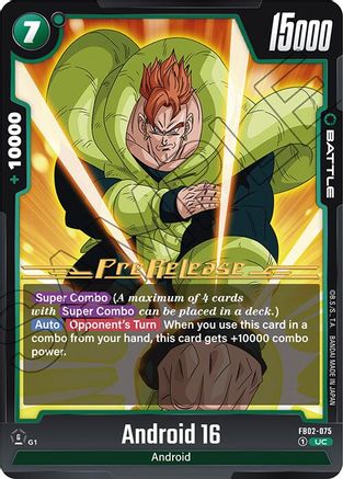 Android 16 - Blazing Aura Pre-Release Cards - Uncommon - FB02-075