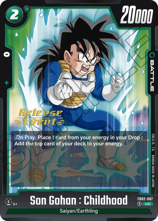 Son Gohan : Childhood - FB02-087 - Blazing Aura Release Event Cards - Uncommon - FB02-087