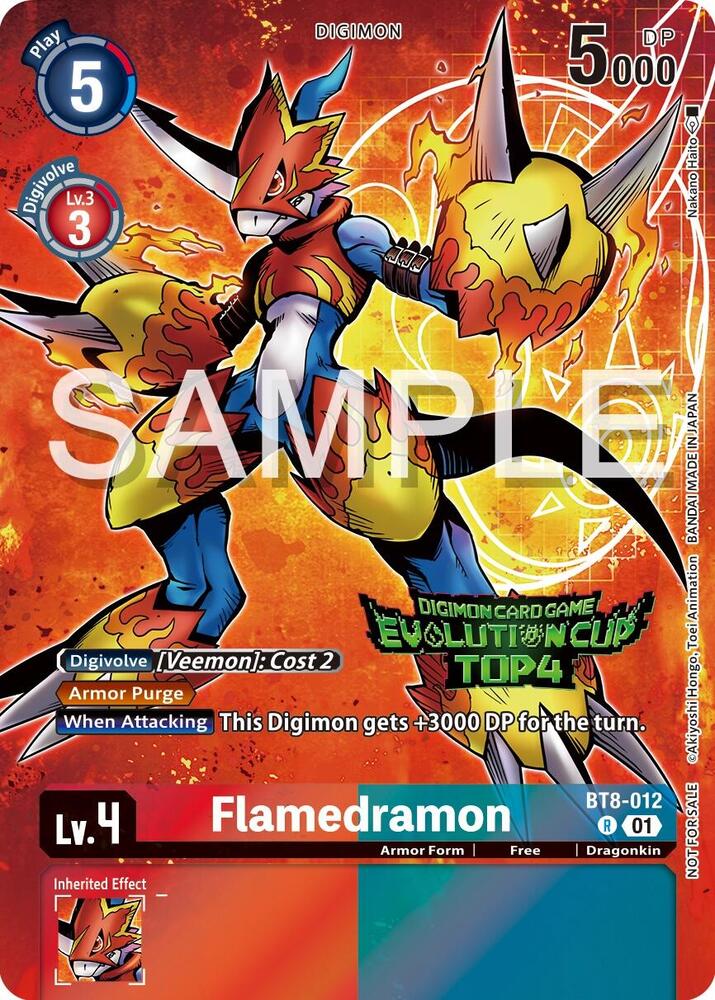 Flamedramon - BT8-012 (2024 Evolution Cup Top 4) - New Awakening - Promo - BT8-012 R