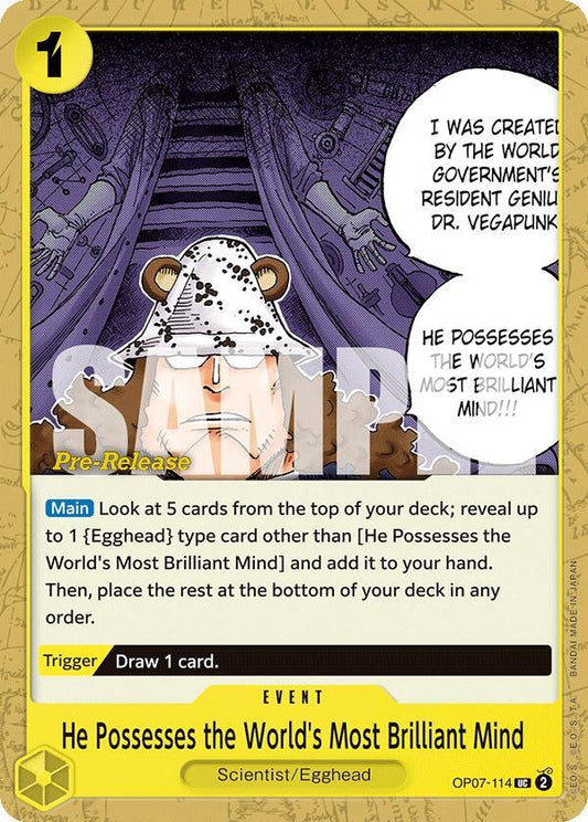 He Possesses the World's Most Brilliant Mind - 500 Years in the Future Pre-Release Cards - UC - OP07-114