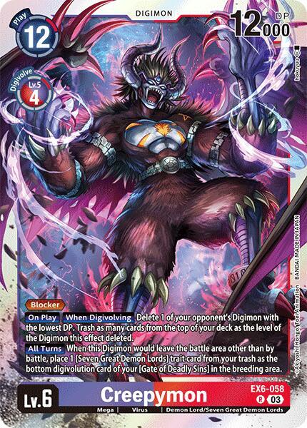 Creepymon - Infernal Ascension - Rare - EX6-058 R
