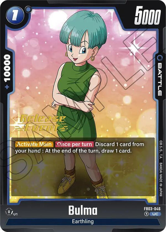 Bulma - FB03-046 - Raging Roar Release Event Cards - Uncommon - FB03-046