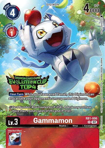 Gammamon - RB1-006 (2024 Evolution Cup Top 4) - Resurgence Booster - Promo - RB1-006 R