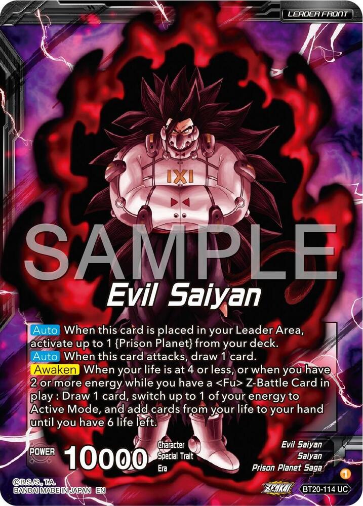 Evil Saiyan // Cumber, Maddening Force - Expansion Deck Box Set 24: Premium 7th Anniversary Box 2024 - Special Leader Rare - BT20-114