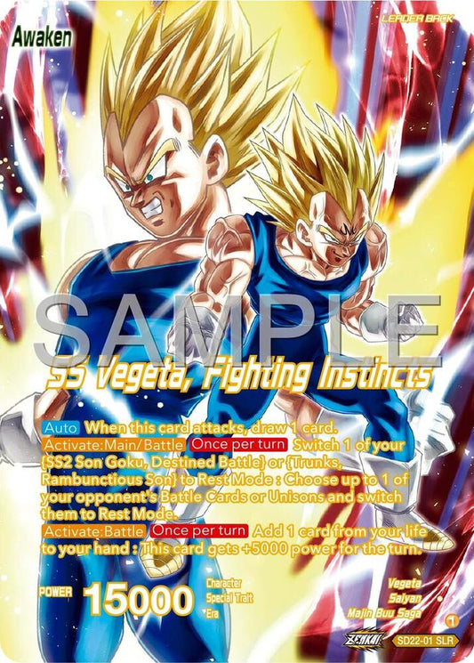Vegeta // SS Vegeta, Fighting Instincts - Expansion Deck Box Set 24: Premium 7th Anniversary Box 2024 - Special Leader Rare - SD22-01