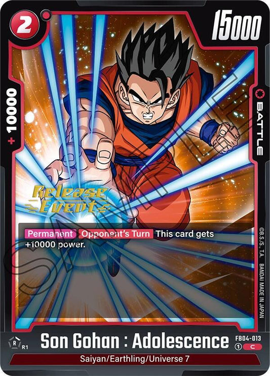 Son Gohan : Adolescence - FB04-013 - Ultra Limit Release Event Cards - Common - FB04-013