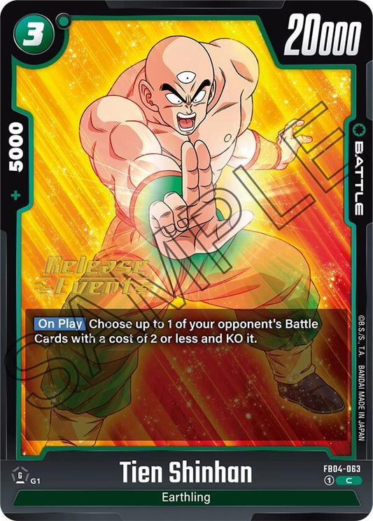 Tien Shinhan - FB04-063 - Ultra Limit Release Event Cards - Common - FB04-063