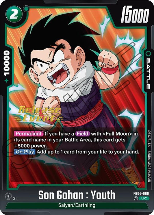 Son Gohan : Youth - Ultra Limit Release Event Cards - Uncommon - FB04-060