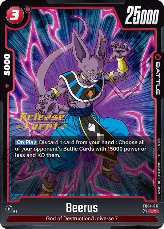 Beerus - Ultra Limit Release Event Cards - Uncommon - FB04-017
