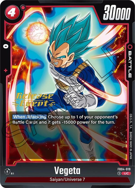 Vegeta - FB04-019 - Ultra Limit Release Event Cards - Uncommon - FB04-019