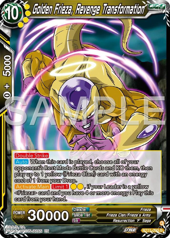 Golden Frieza, Revenge Transtormation - History of Z - Common - BT27-090