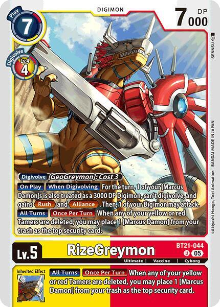 RizeGreymon - World Convergence - Uncommon - BT21-044 U