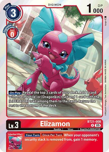 Elizamon - World Convergence Release Event Cards - Rare - BT21-008 R