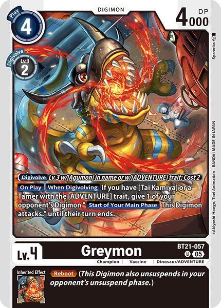 Greymon - World Convergence - Uncommon - BT21-057 U