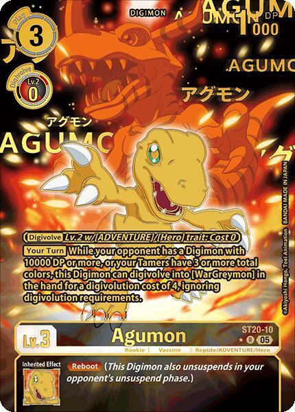 Agumon (Rare Pull) - Starter Deck 20: Protector of Light - Rare - ST20-10 R
