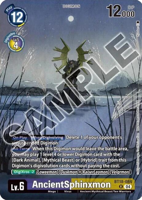 AncientSphinxmon (Tamer's Selection Box Ver. Championship 2024) - Release Special Booster 2.0 - Rare - BT18-084 R