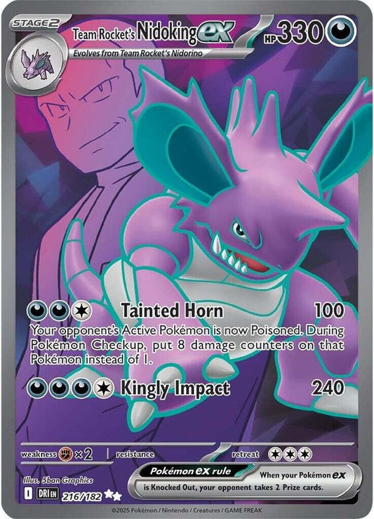 Team Rocket's Nidoking ex - 216/182 - SV10: Destined Rivals - Ultra Rare - 216/182