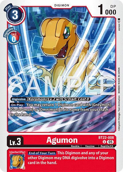 Agumon - Cyber Eden - Uncommon - BT22-008 U