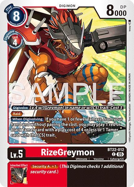 RizeGreymon - Cyber Eden - Common - BT22-012 C