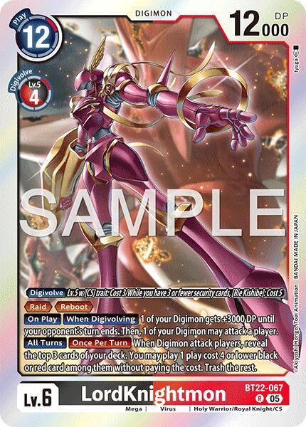 LordKnightmon - Cyber Eden - Rare - BT22-067 R