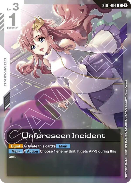 Unforeseen Incident (Store Tournament Participant Pack 01) - Gundam Promotional Cards - Common - ST01-014