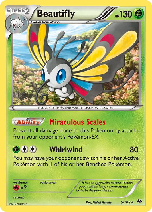 Beautifly - XY - Roaring Skies - Holo Rare - 5/108
