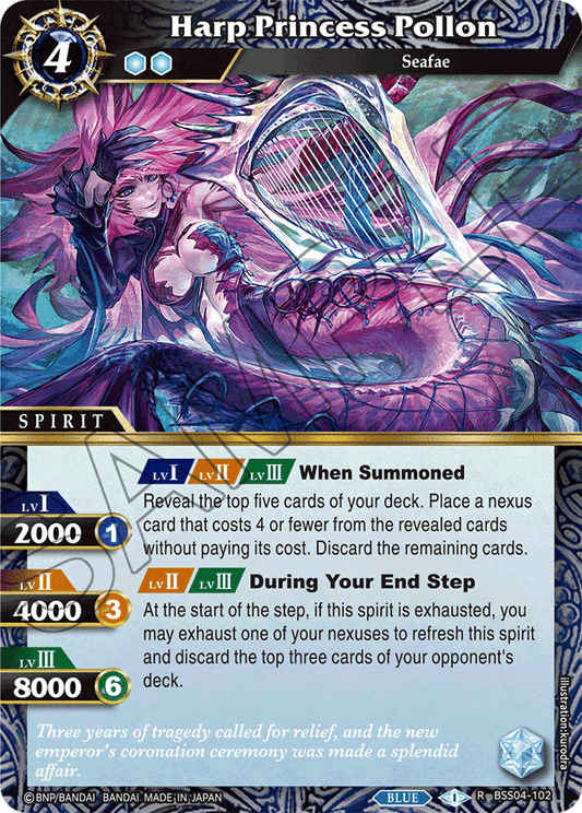 Harp Princess Pollon - Savior of Chaos - Rare - BSS04-102